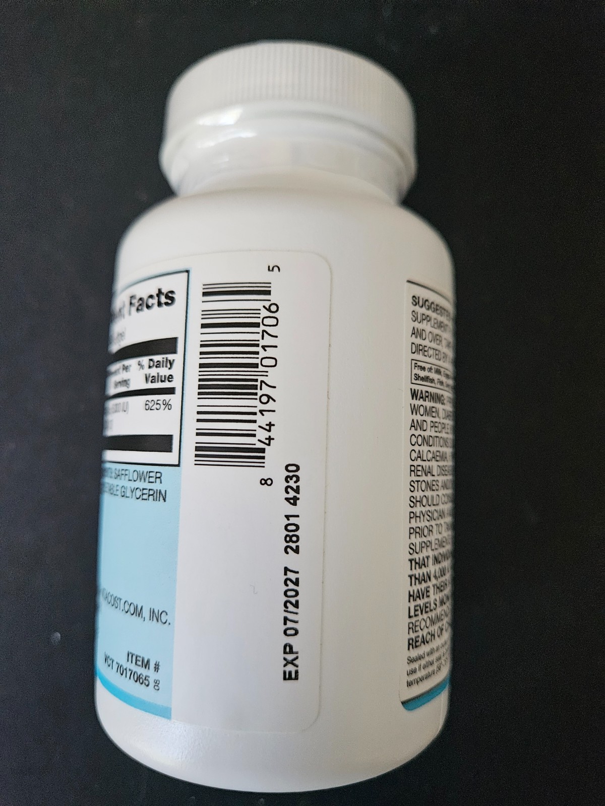 Vitacost Vitamin D3 Mini Gels- 125 mcg (5000 IU)- 100 Softgels