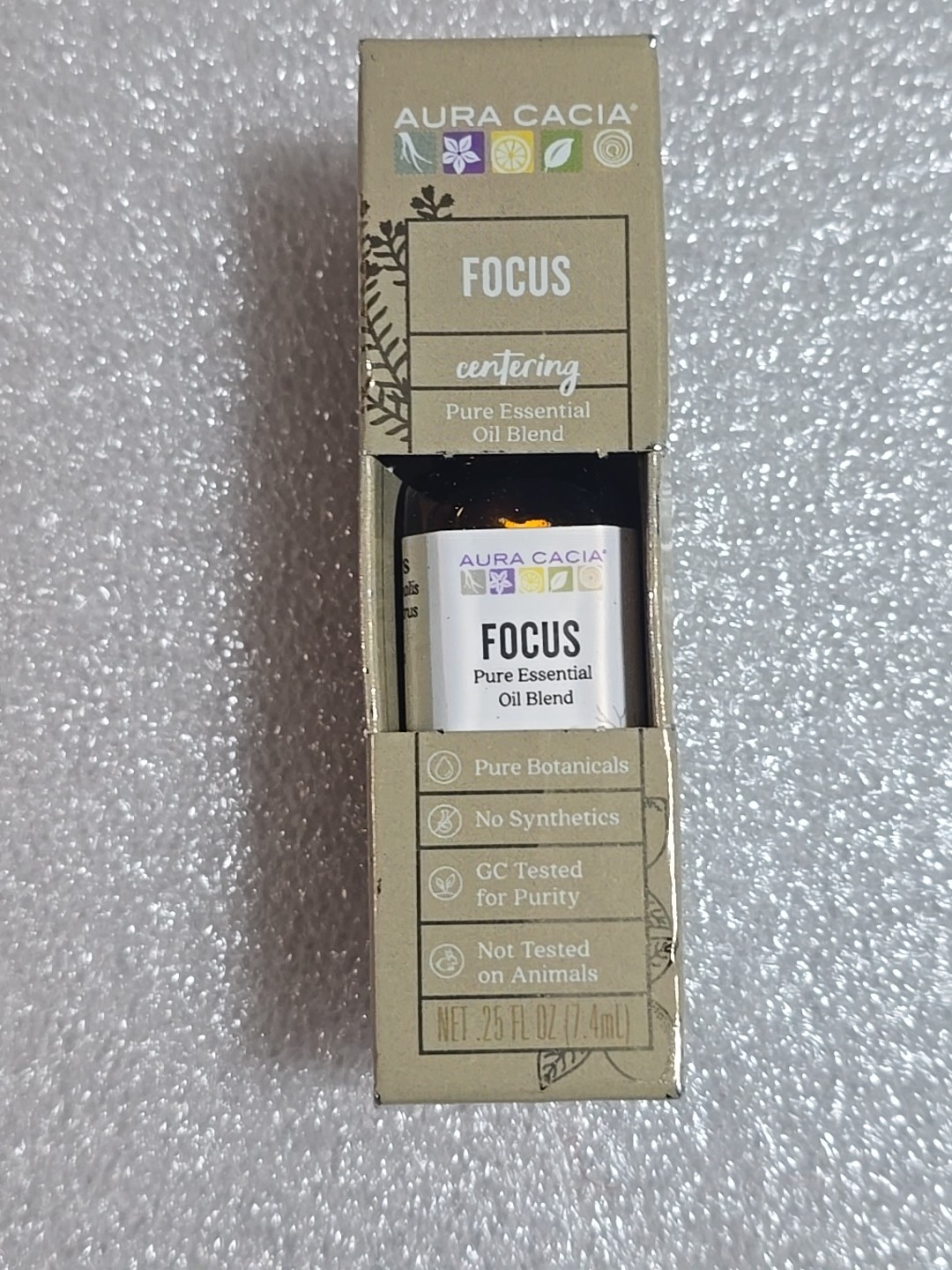 1 Pack Aura Cacia Focus Pure Essential Oil 0.25 oz 7.4 ml