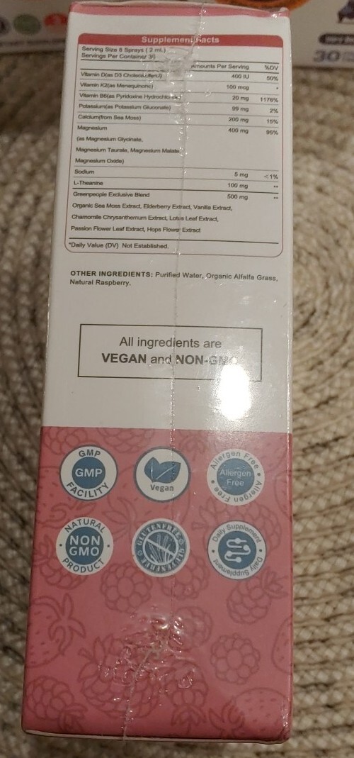 Magnesium Liquid Spray /400mg/Nature Raspberry Flavor/2 fl. oz/2 Pk./BB 01/2026