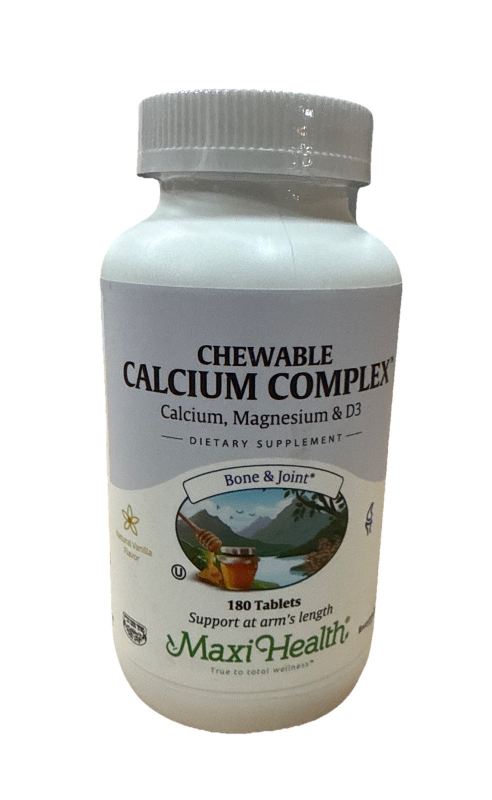 Maxi Health Chewable Calcium Complex Vanilla Flavor – 180 Tablets