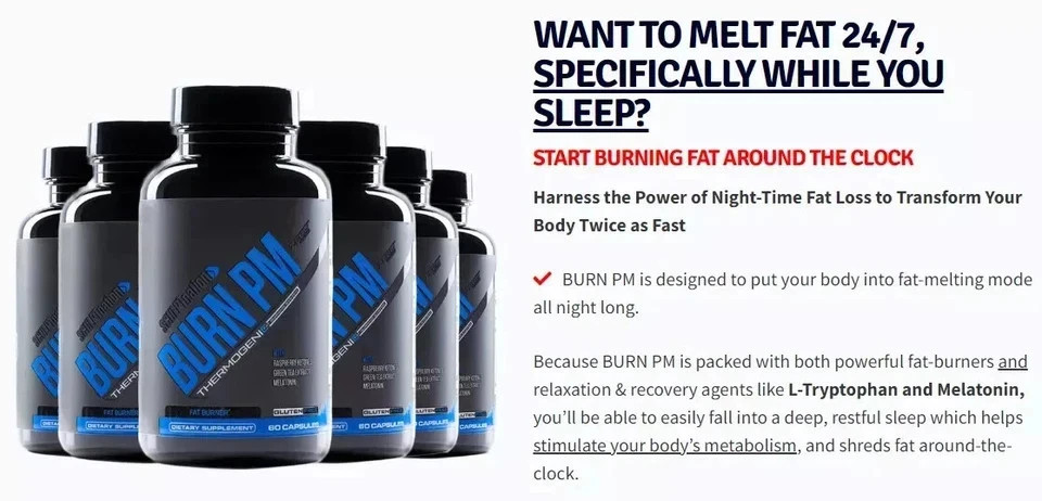 BURN PM Sculptnation Natural Enhance Fat Burn weight Loss Thermogenic, Pack of 5