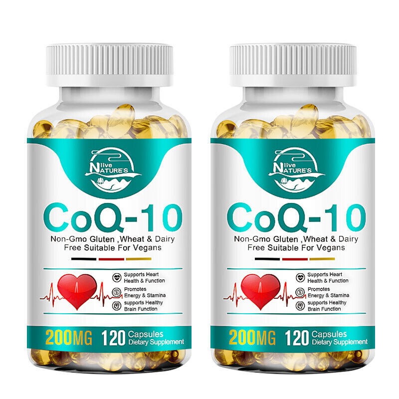 CoQ10 Coenzyme Q10 200mg 120 Capsules Heart Support NON GMO Vegetarian Capsules