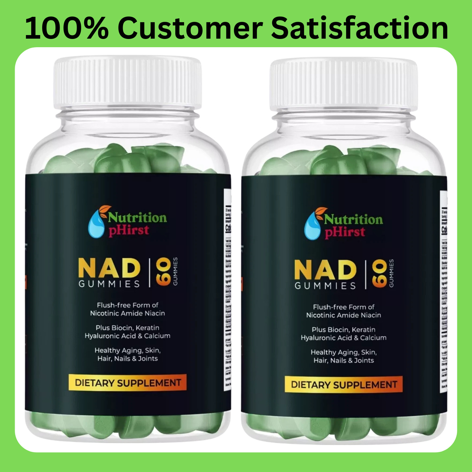 NAD+ Gummies Nicotinamide Adenine Dinucleotid Anti-Aging Energy Gummies -2 Packs