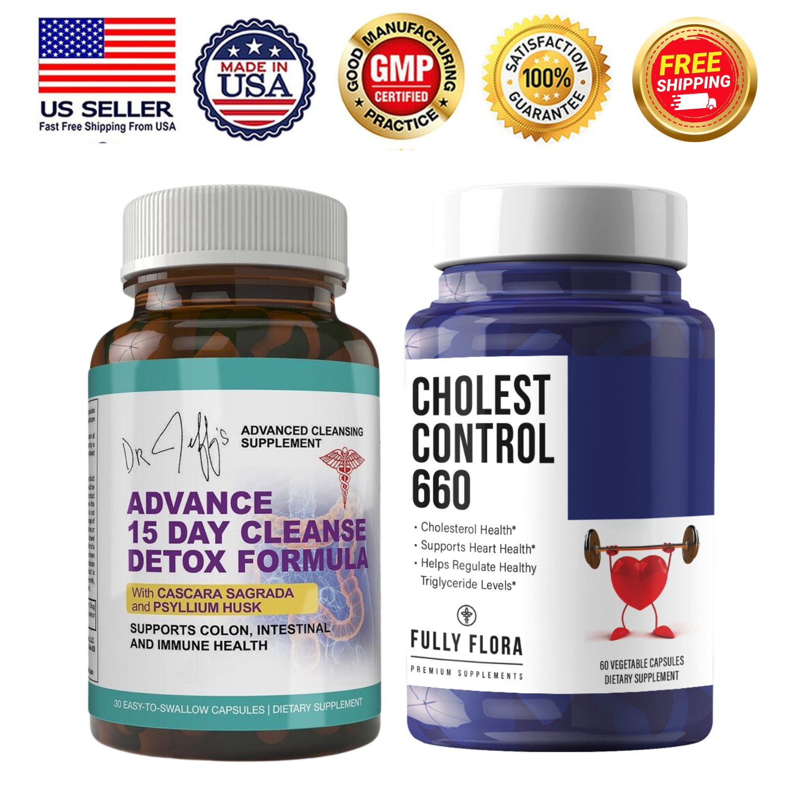 Colon Support Weight Management & Cholesterol Control Heart Supplement 60 Caps