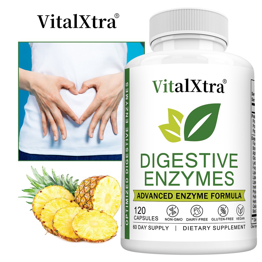 Digestive Enzymes Indigestion Support Constipation Vegan 120 Capsules