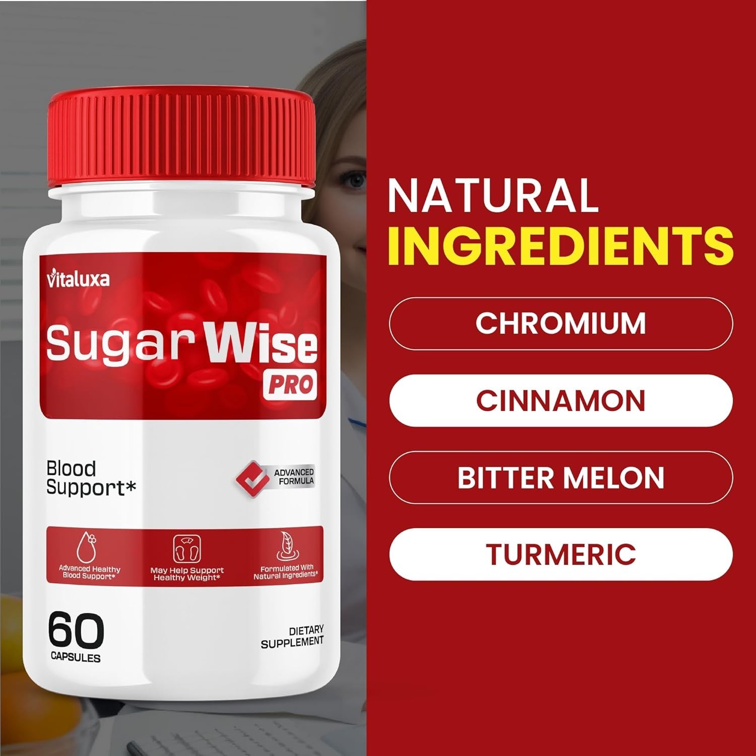 (5 Pack) Sugar Wise Pro Capsules, Advanced Formula Blood Support (300 Capsules)