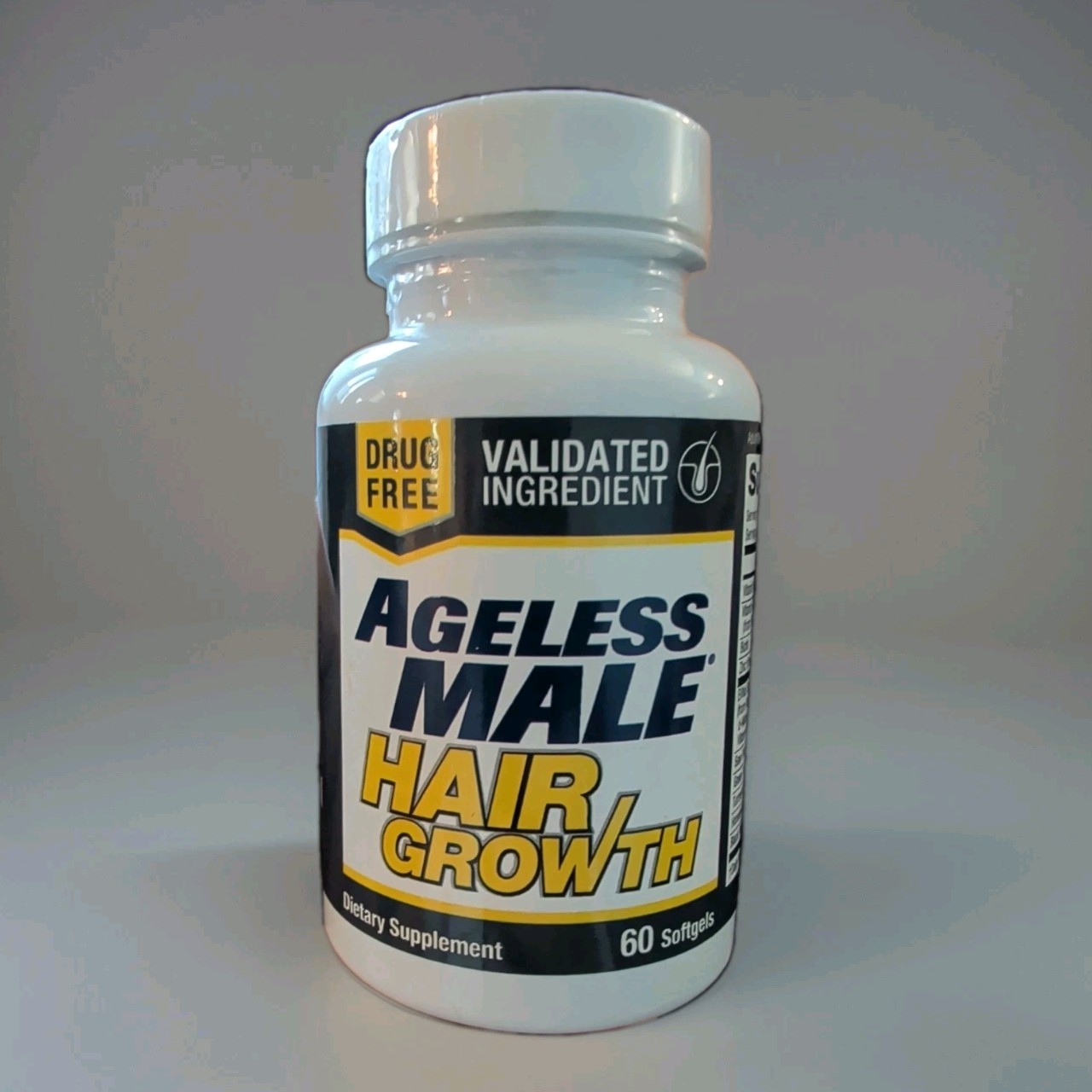 Ageless Male Hair Growth Supplement 60 Softgels Evnol Saw Palmetto Exp 12/2026