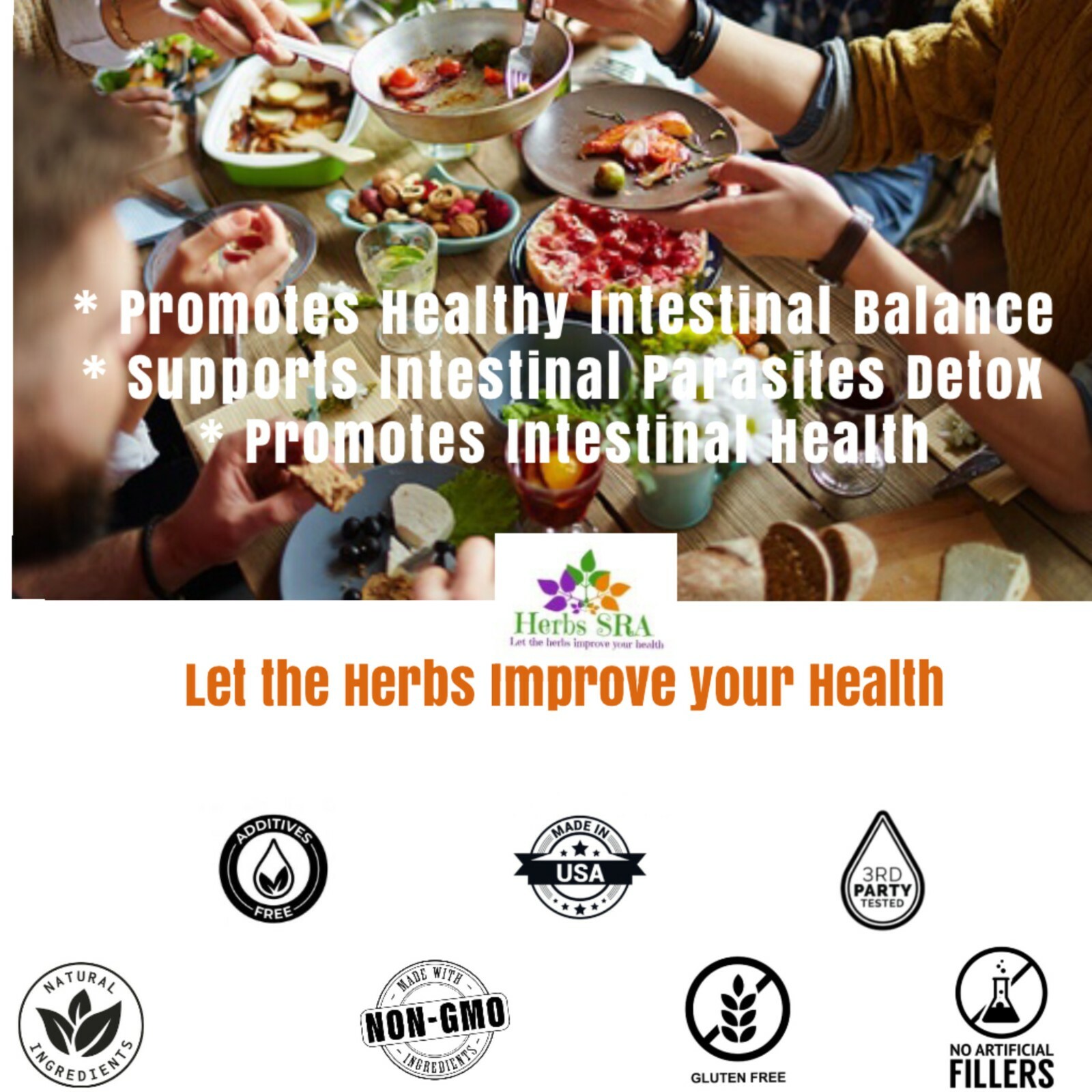 INTESTINAL CLEANSER, 120 Caps, Parasite Detox, Intestinal Cleaner, Candida Free.