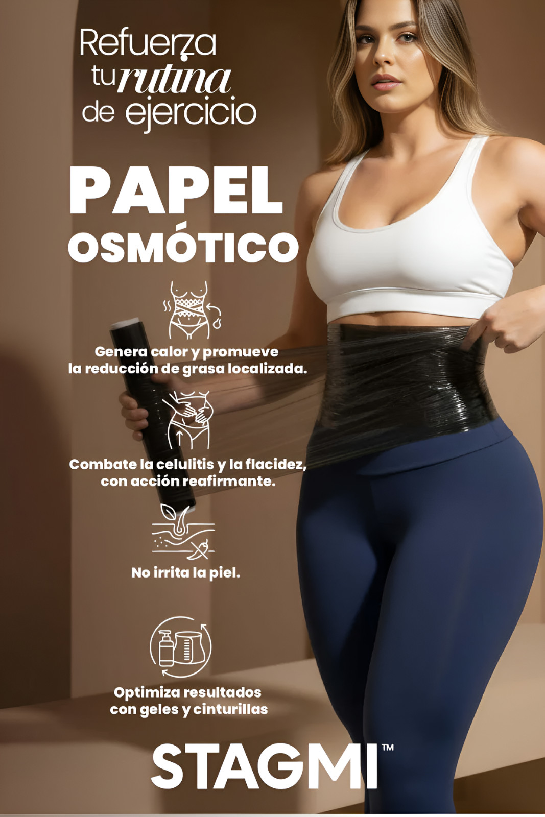 3 Rolls Colombian Osmotic Stagmi Body Wrap Waist Burning Sweat Faja Shaper New!