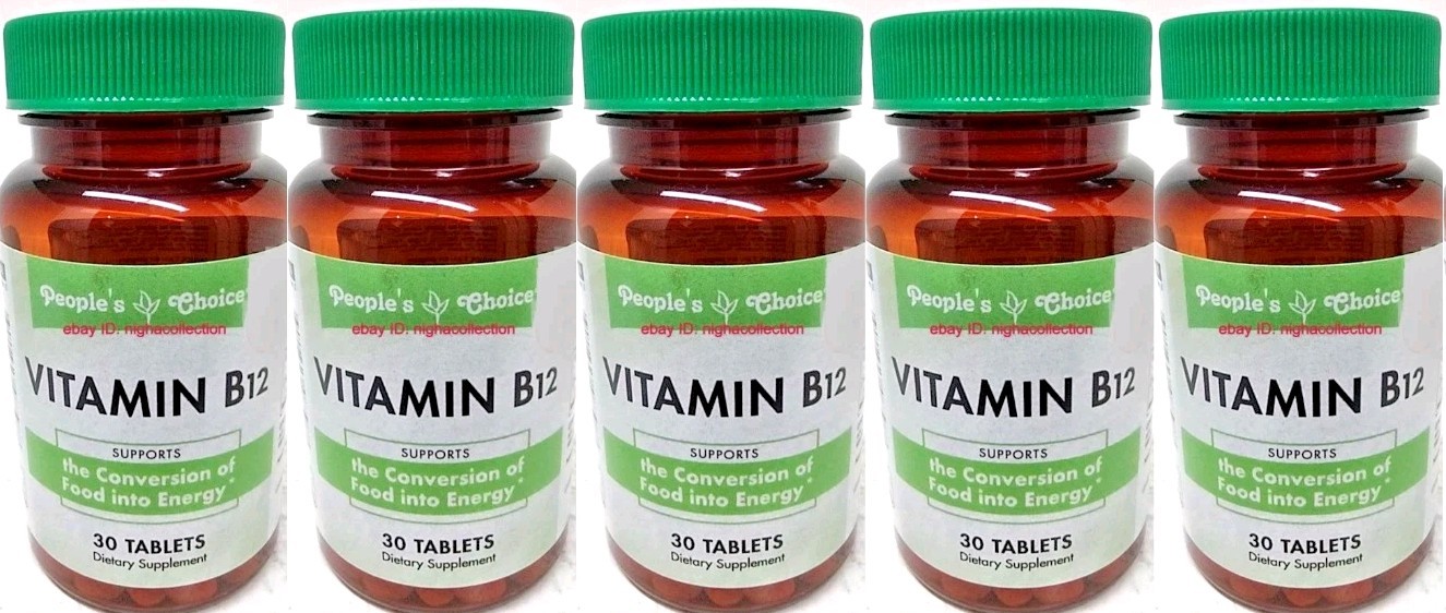 ( Lot 5 Bottles ) P.Choice Vitamin B12 ( 30-Tablets/Bottle=TOTAL 150-Tablet )