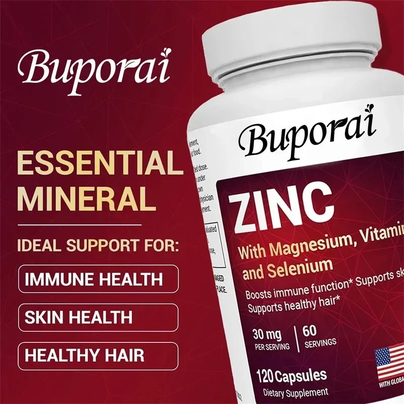 Zinc with Magnesium,Vitamin D3,Selenium 240pcs,Supports Skin, Hair & Nail Health
