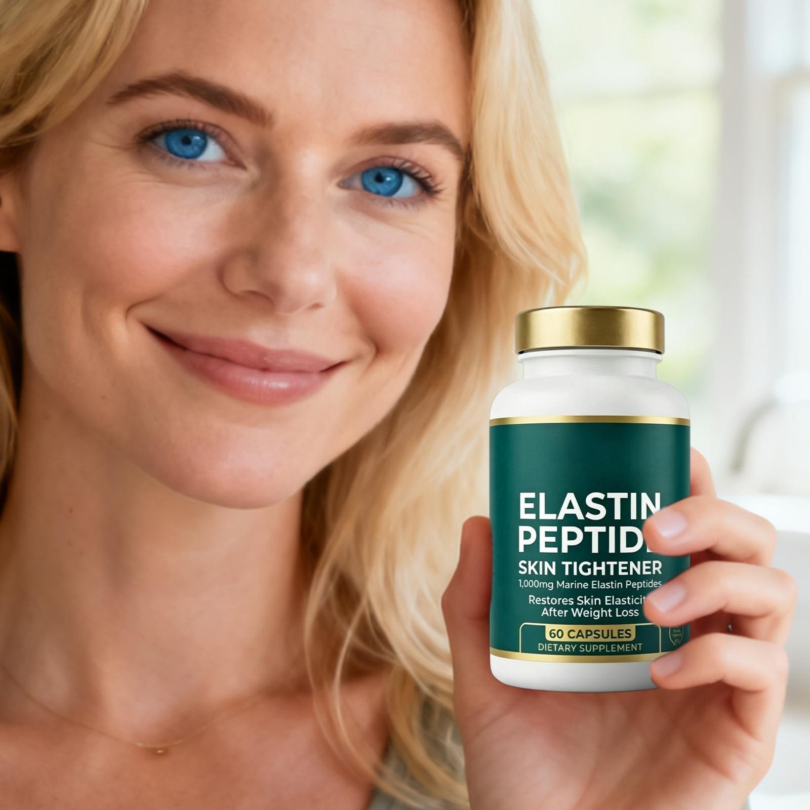 Elastin Peptide Skin Tightening Supplement, Skin Elasticity, 60 Count