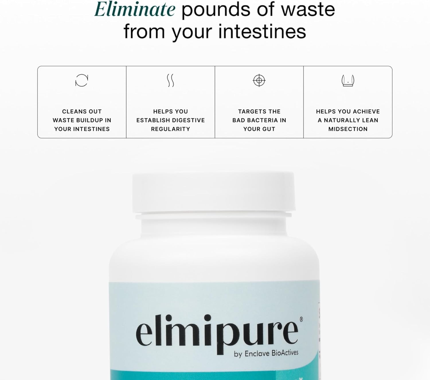 elimipure Gut Cleanse Restore Supplement organic Effective Detox Cleanse Capsule