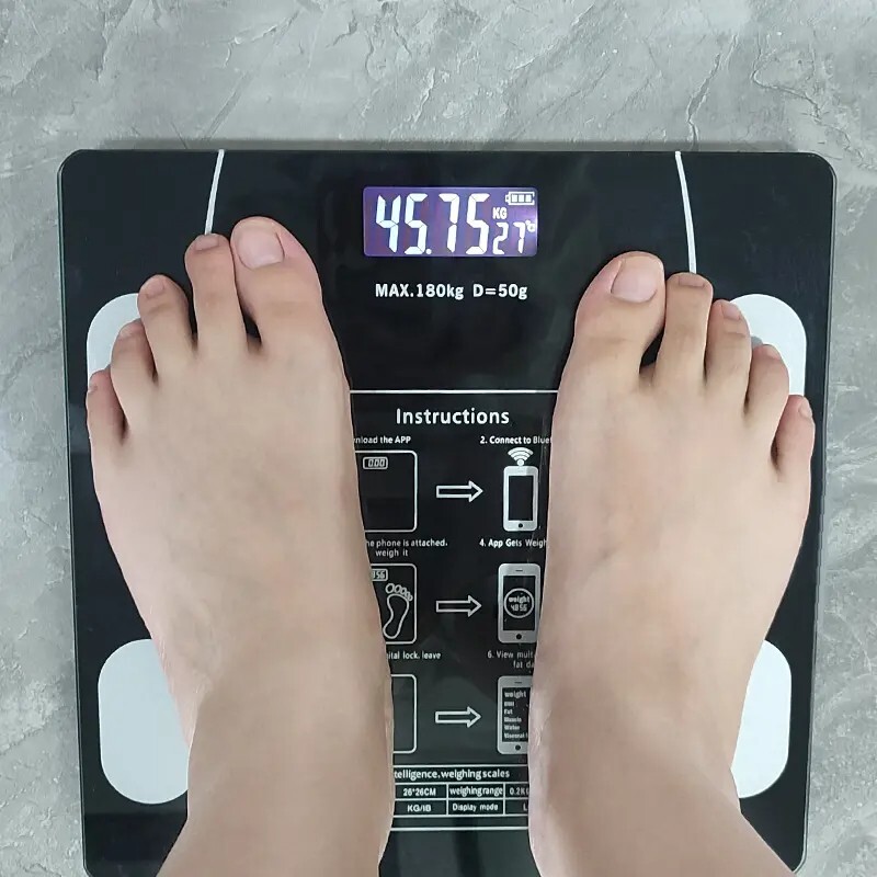 Digital body weight bathroom scale with step-on technology, 400 pounds