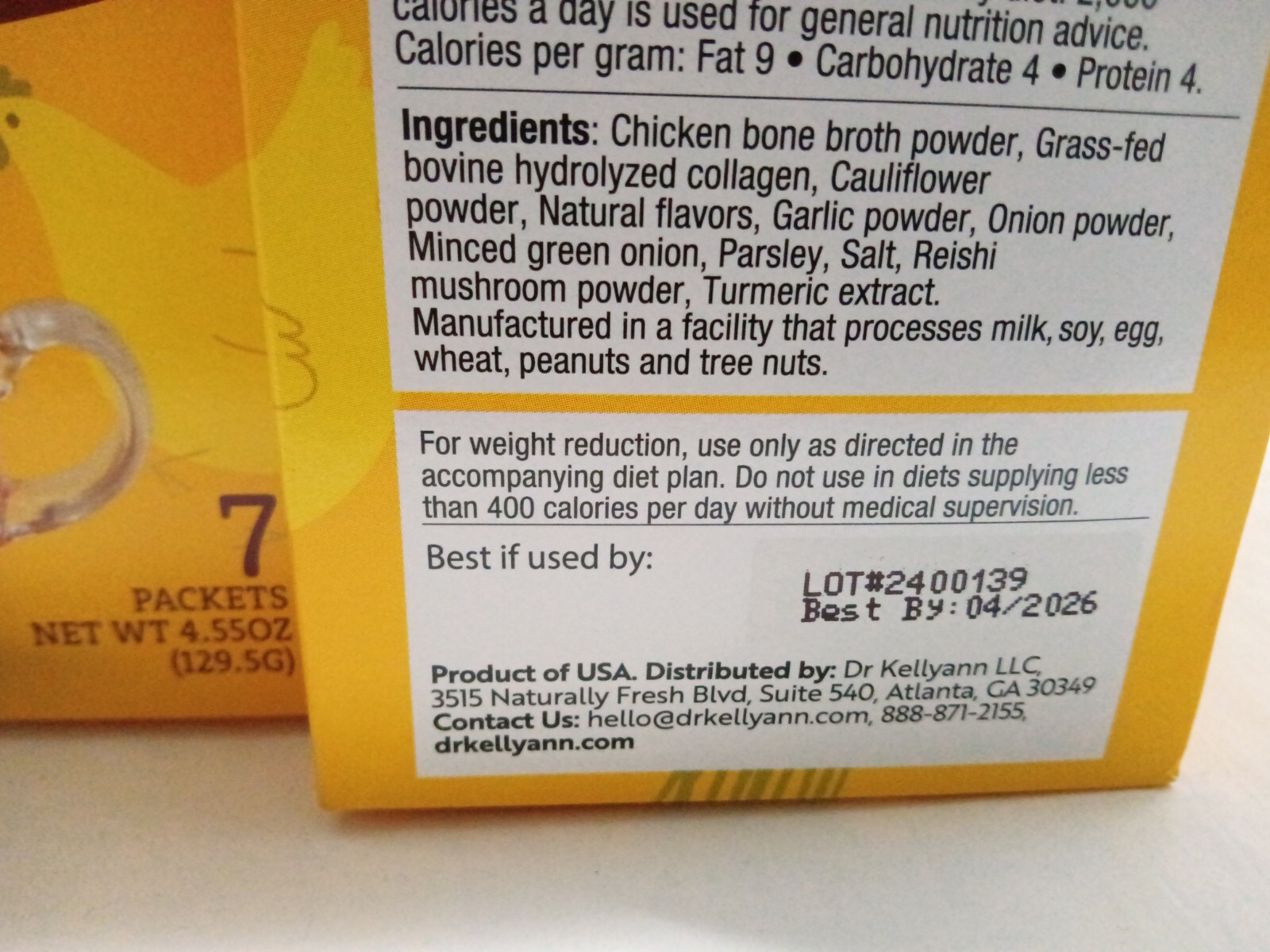 (2 boxes) Dr. Kellyann Bone Broth Packets, 7 Servings Chicken fast shipping.
