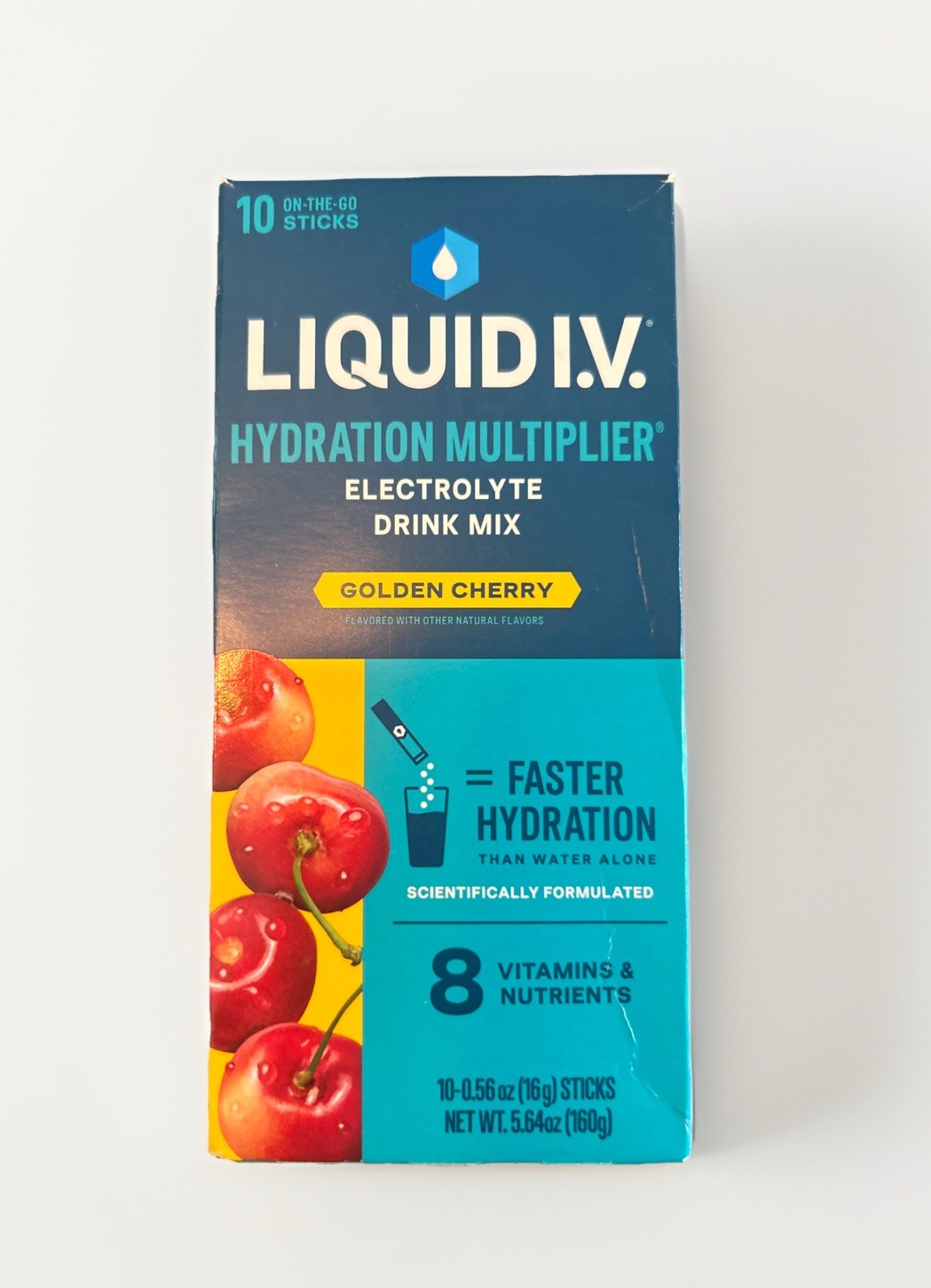 Liquid I.V. Hydration Multiplier Golden Cherry 10 Stick Pack 1 Box New EXP:07/26