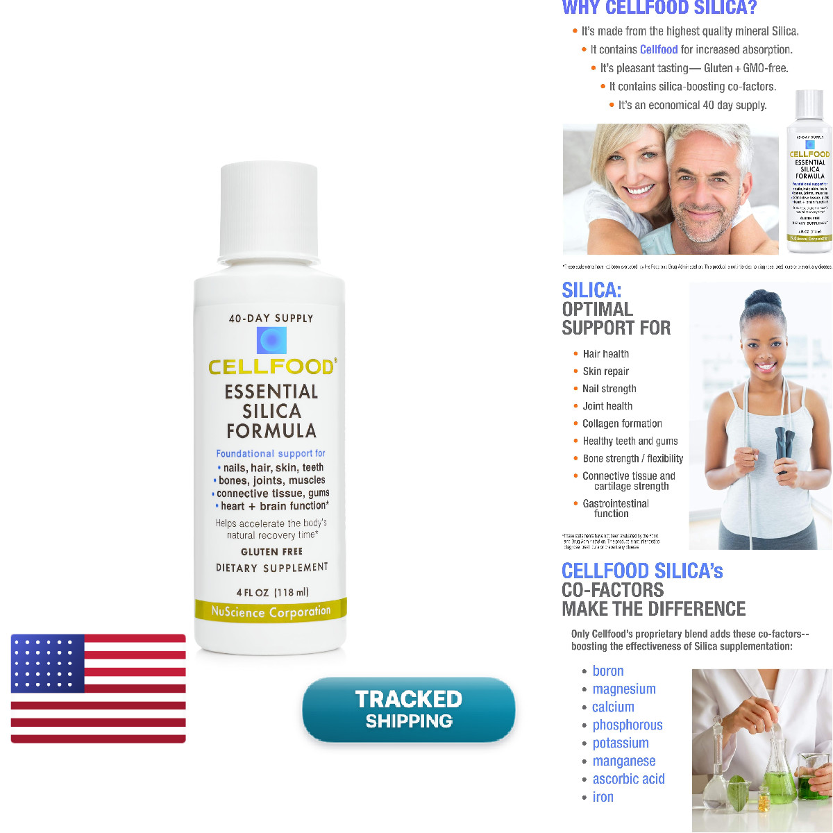 Cellfood Silica Anti-Aging Formula – 4 Fl Oz – Supports Healthy Bones Joints