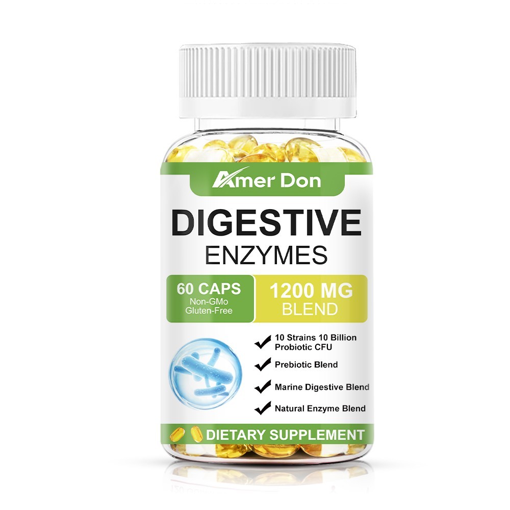 Digestive Enzymes Prebiotic & Probiotics Pancreatin Enzimas Digestivas 60PCS