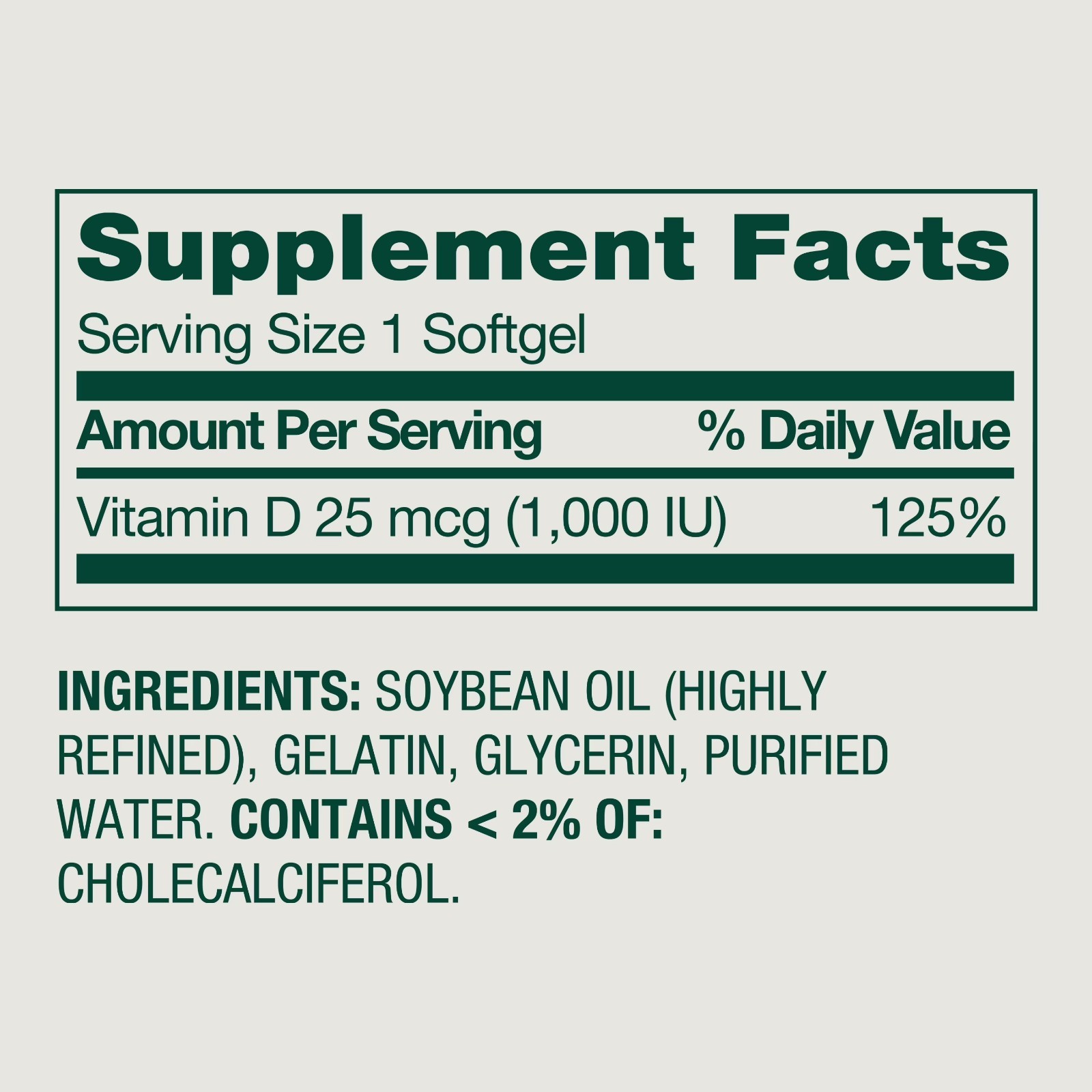Spring Valley Vitamin D3 1000 IU Softgels, 450 Count