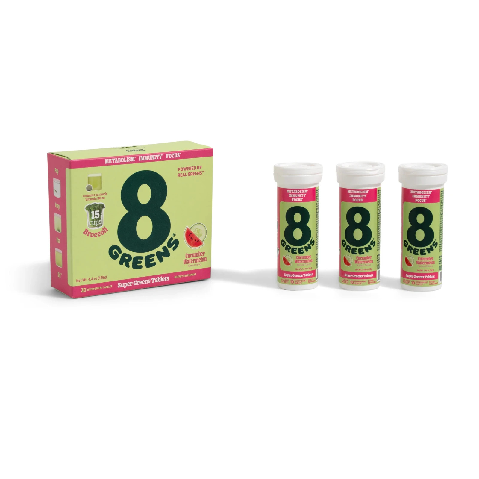 8Greens Daily Greens Effervescent Tablets – CUCUMBER WATERMELON 5/27