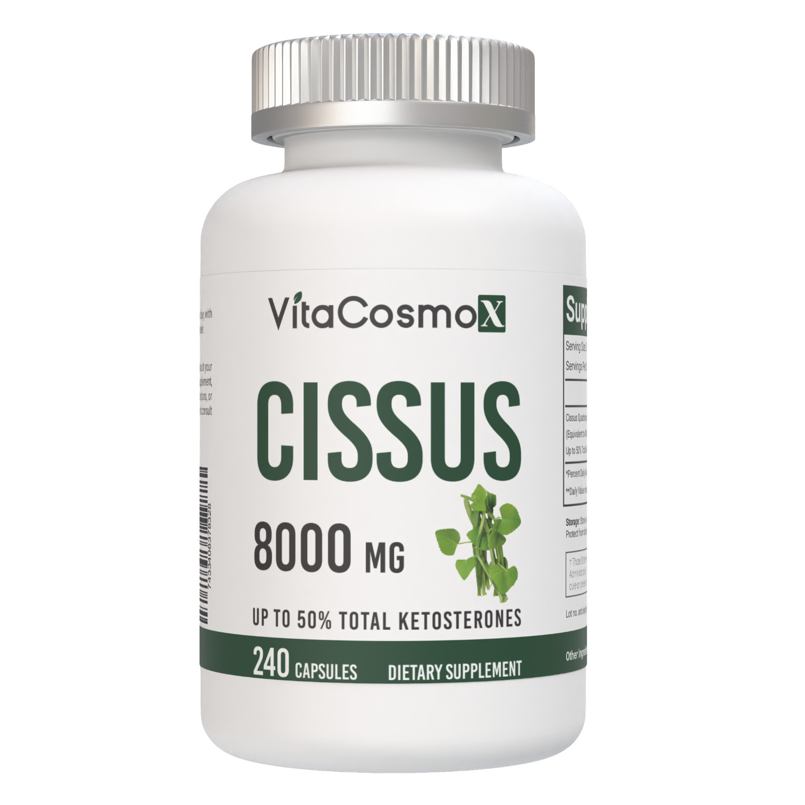 VitaCosmoX Cissus Quadrangularis Extract Maximum Strength 8000mg 240 Capsules