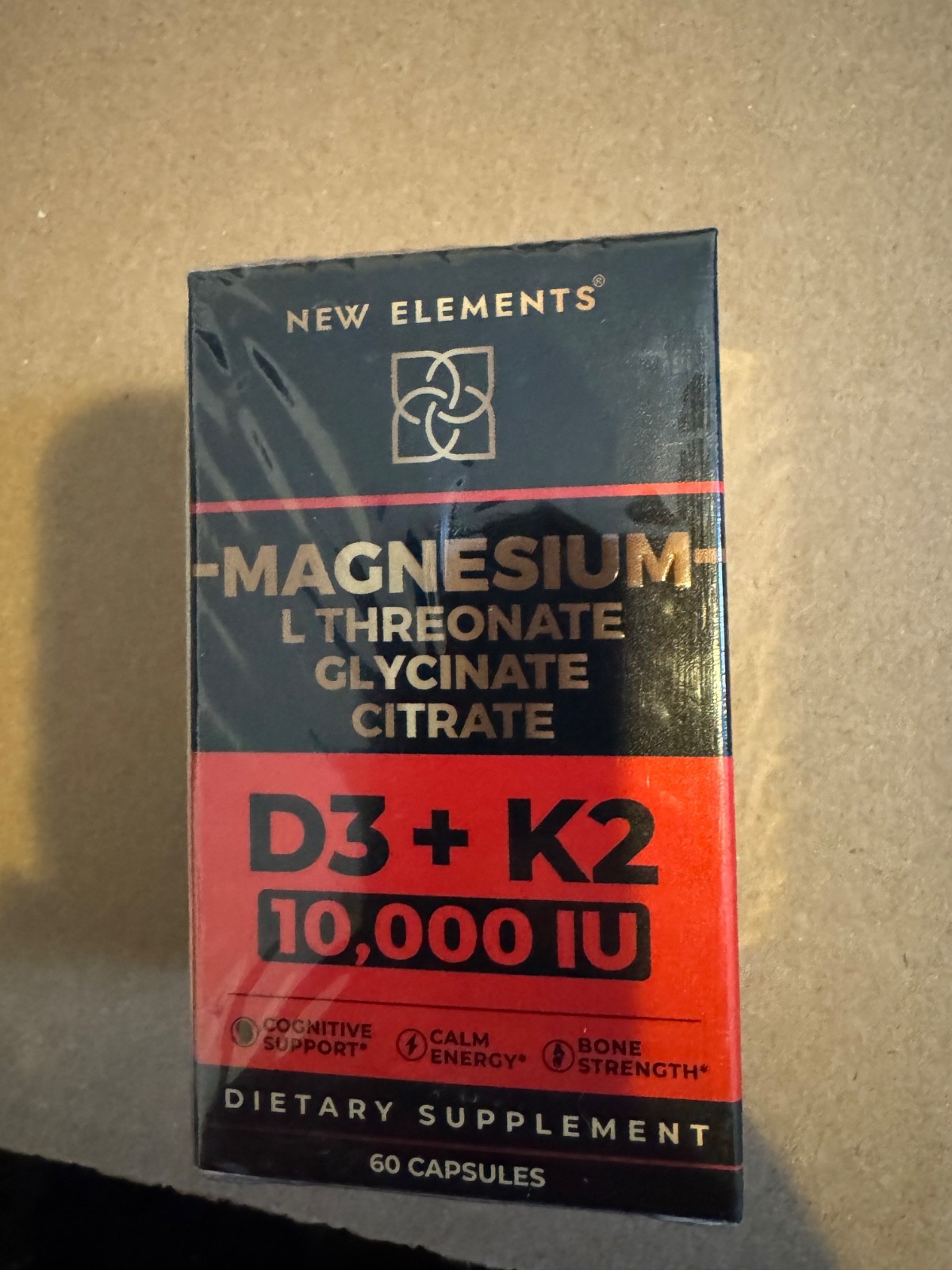 Magnesium L Threonate Glycinate w Vitamin D3 + K2 10,000 IU