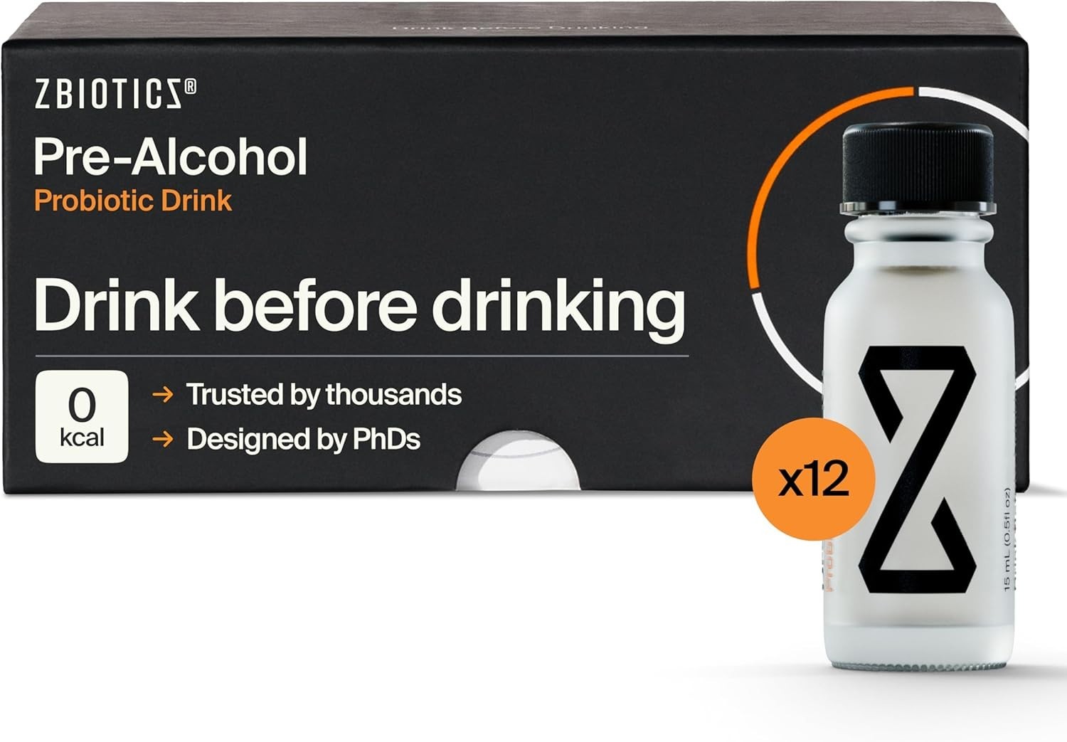 ZBiotics Pre-Alcohol Probiotic Drink 6 Pack 0.5oz Bottles Easier Mornings