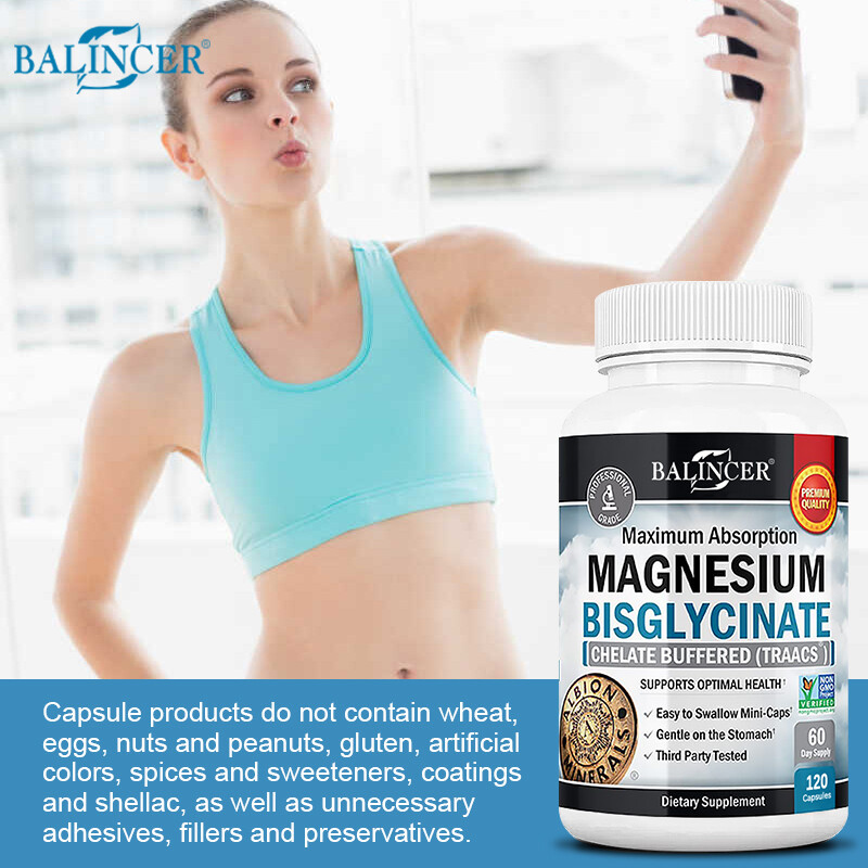 Magnesium Bisglycinate 400mg 120 Capsule Promote Muscle Bone Health Boost Immune