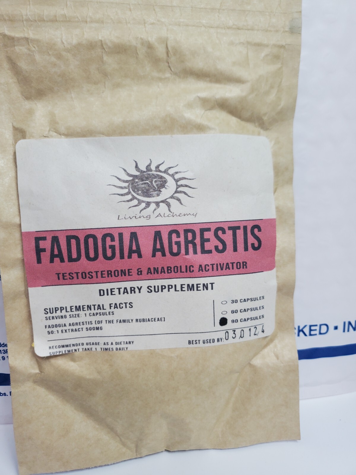 Fadogia Agrestis Pills (Maximum Strength) Extract 90 Caps Living Alchemy