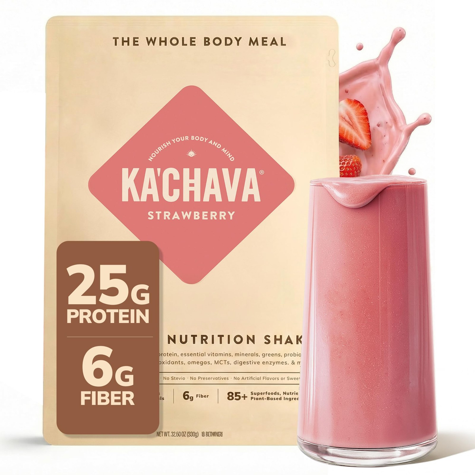 Ka’Chava All-In-One Nutrition Shake Blend, Strawberry, 15 Servings FREE SHIPPING
