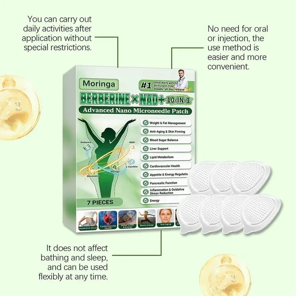 Moringa Berberine 10-in-1 Advanced Nano Microneedle Patch (7pcs/box)*