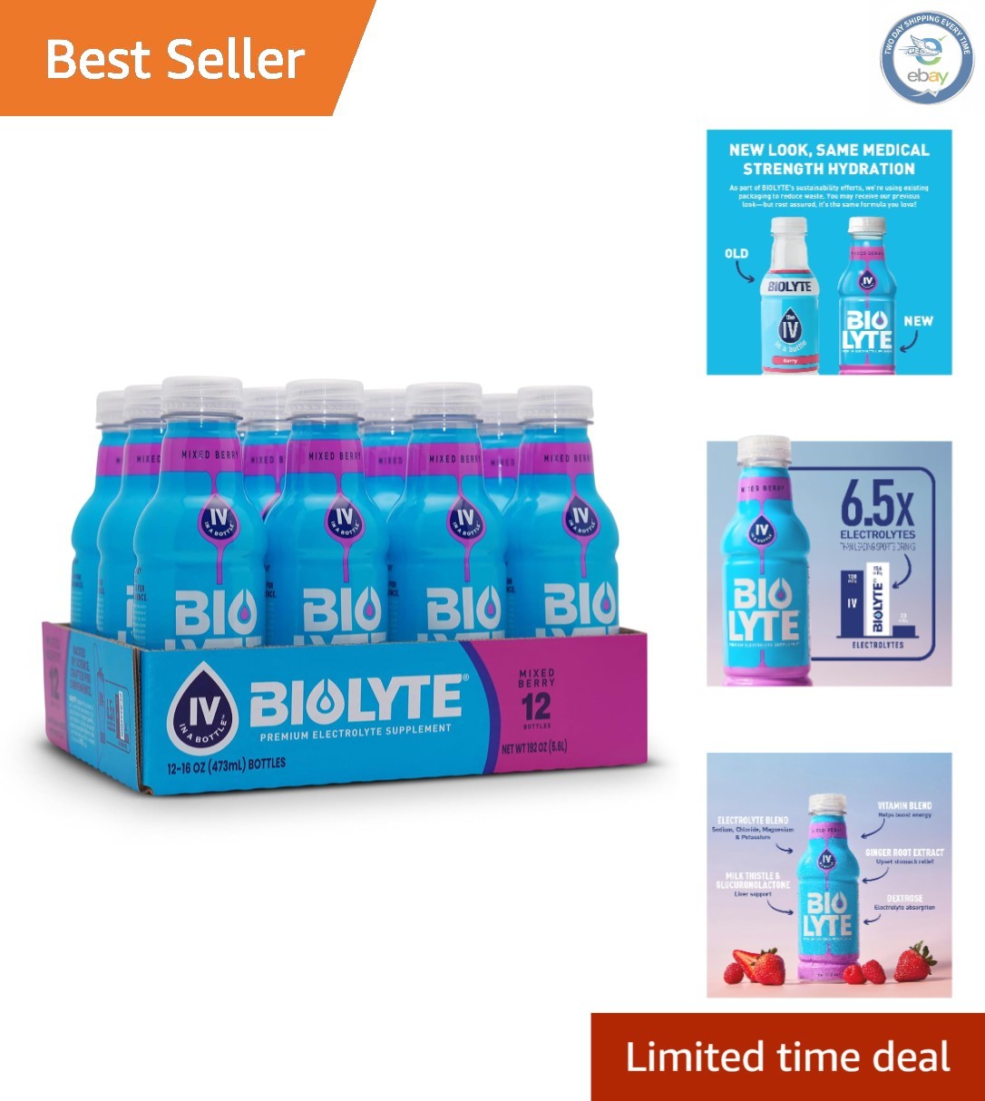 Doctor-Formulated Electrolyte Drink – 12 Pack of 16 Fl Oz Mixed Berry Hydration
