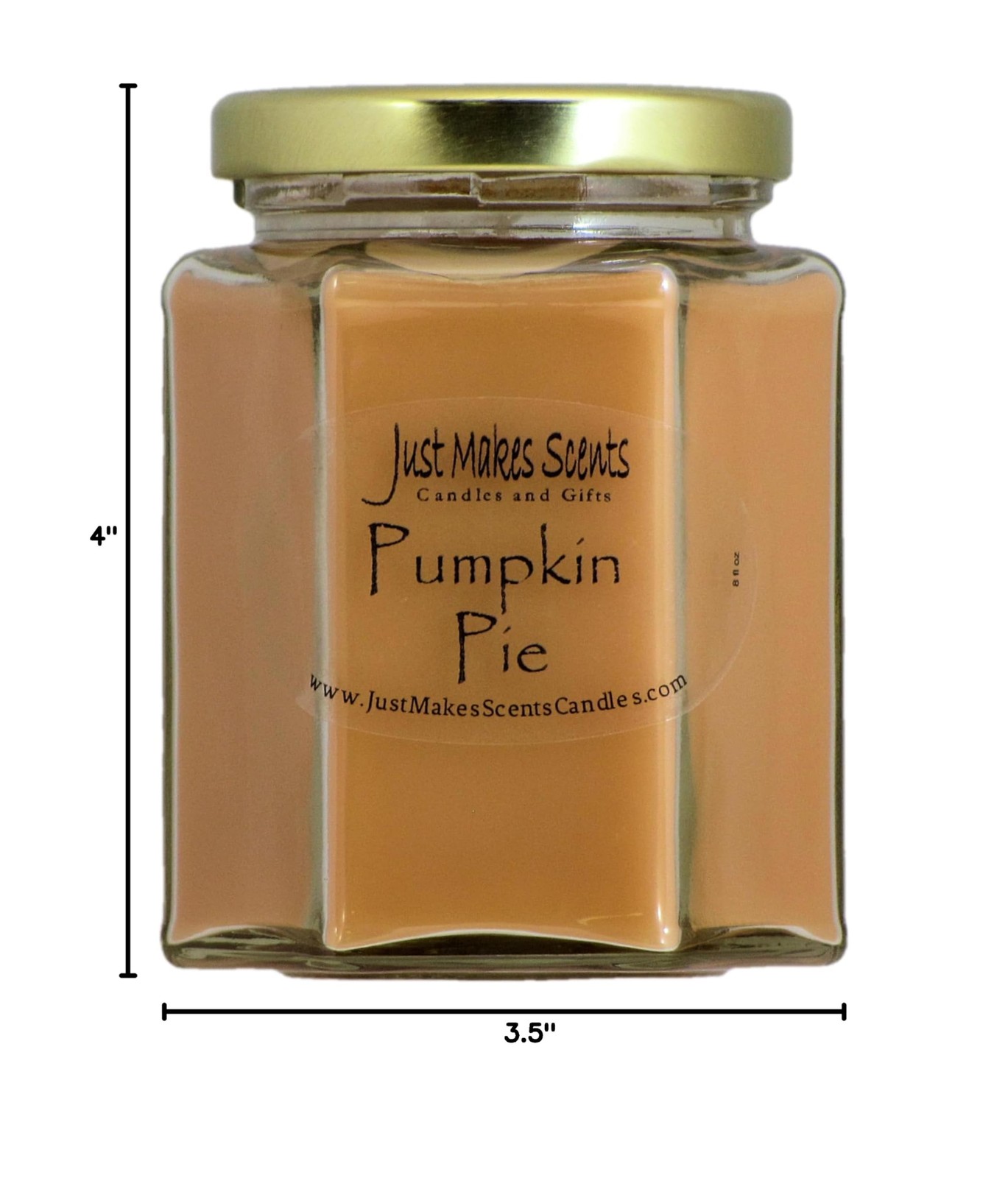 Pumpkin Pie Scented Blended Soy Candle by Just Makes Scents (8 oz) One Candle