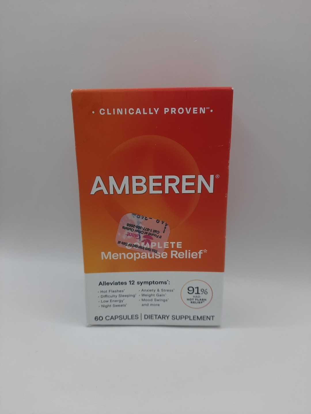 Amberen Menopause Relief Capsules 60 Count Exp 09/2027