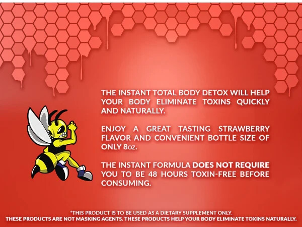 Stinger Detox Instant Detox Regular Strength Drink | Strawberry | 8 FL OZ