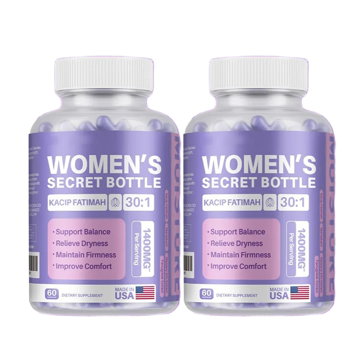 2-Pack Women’s Secret Bottle Capsules – Natural Dietary Supplement – 120 Count