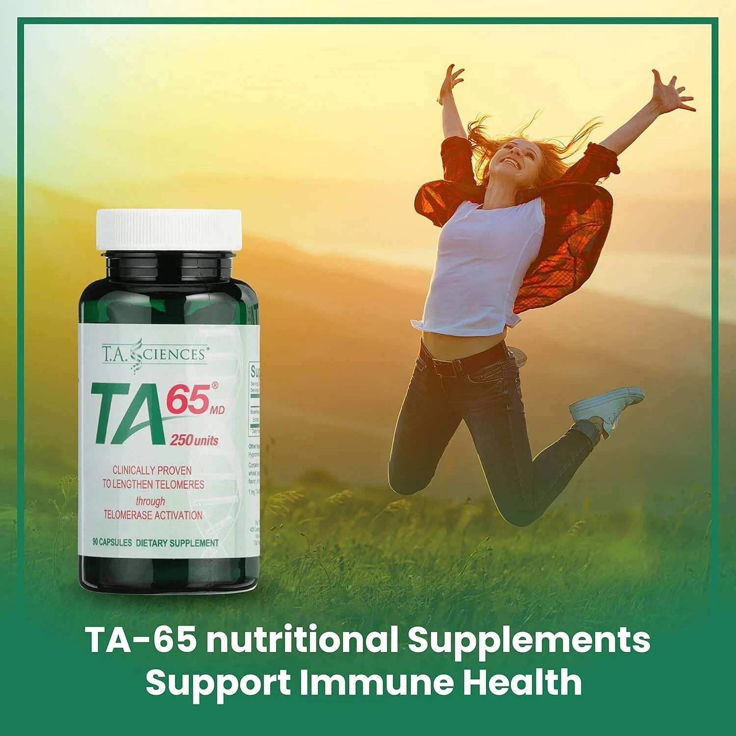 TA-65 Telomere Activation Rejuvenation Supplement, DNA Repair, Stem Cell 90 Caps