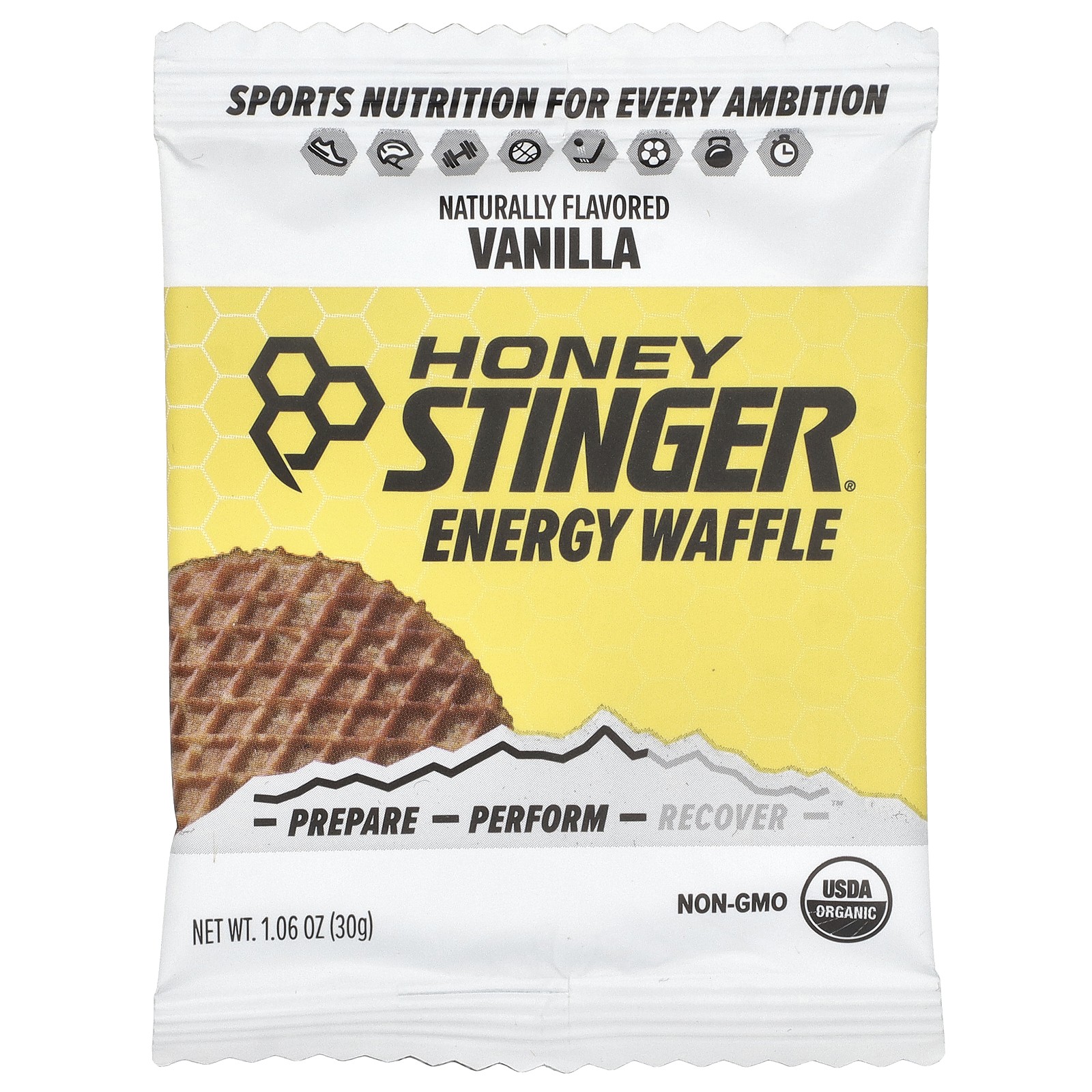 Energy Waffle, Vanilla, 12 Waffles, 1.06 oz (30 g) Each