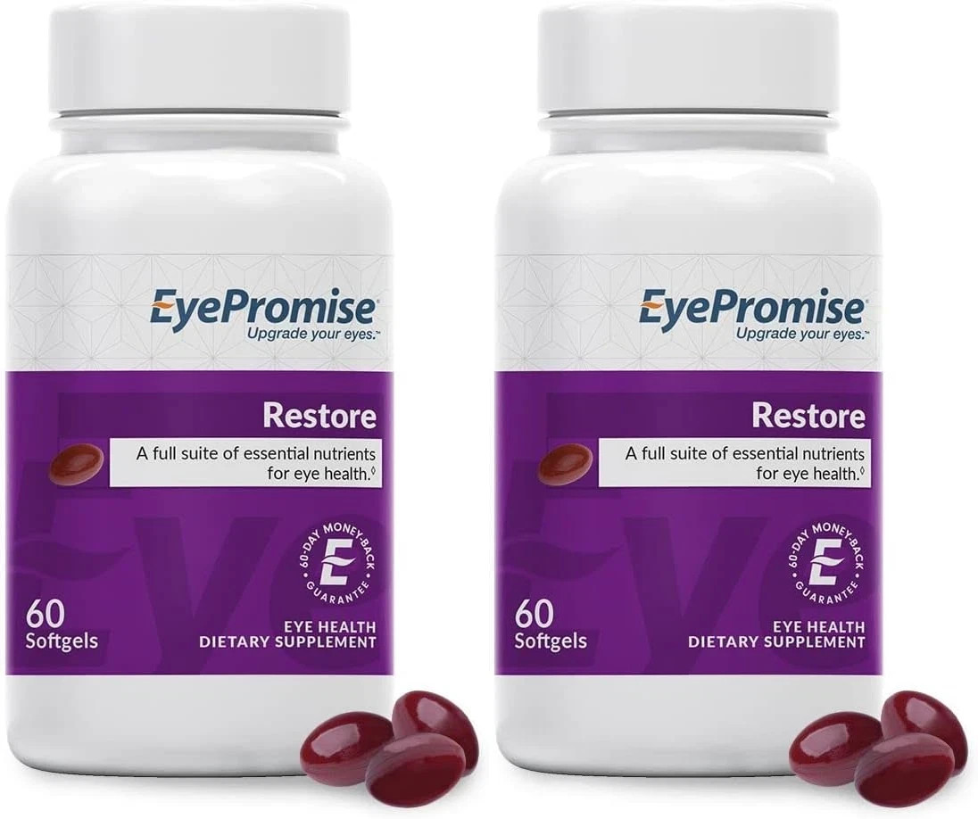 Pack of 2 EyePromise Restore Macular Health Supplement 180 Softgels NEW
