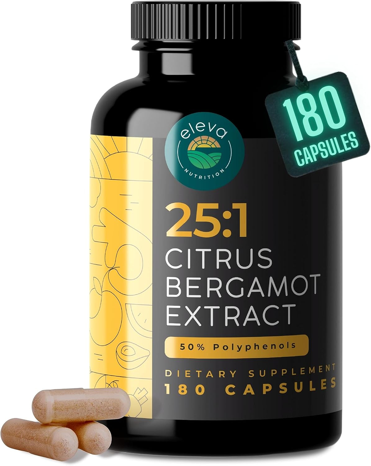 Citrus Bergamot Extract 1000Mg Capsules — Natural 25:1 Citrus Bergamot Supplemen