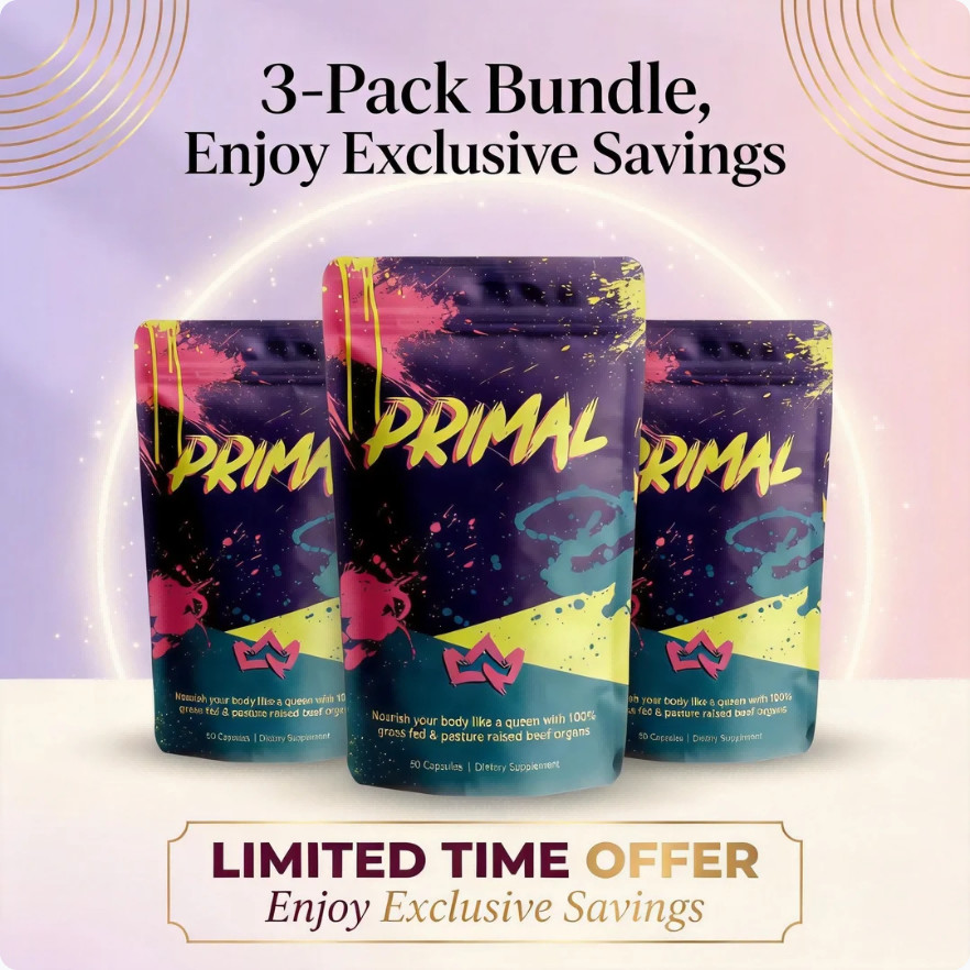 Primal Queen Beef Organ 3-Pk – 6 Organs Hormone & Energy – 90D