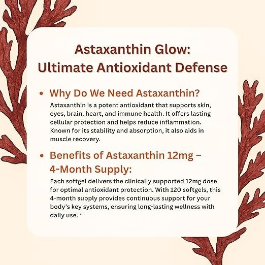Micro 2pack Ingredients Astaxanthin 12mg, 120 Softgels, Dietary Supplement,gift