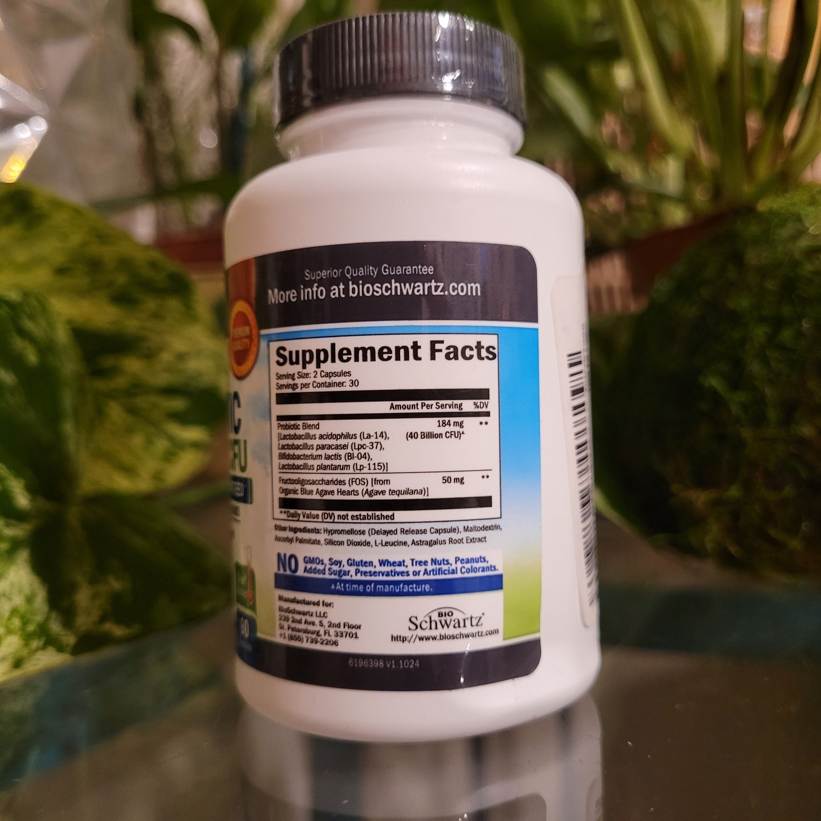 Bio Schwartz Probiotic 40 Billion CFU Gas Bloat Digestive Immune Cognitive 60ct