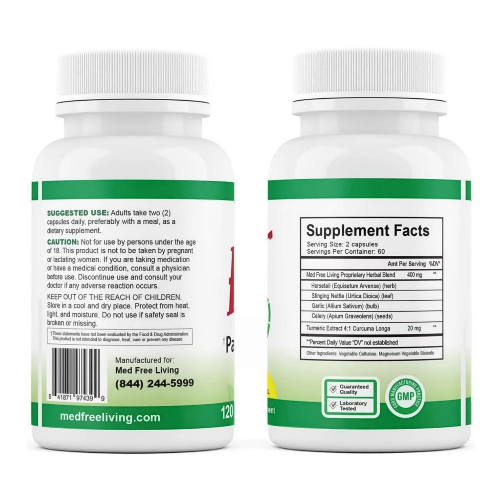 Med Free Living Factor 5 -Natural Joint & Muscle Support Complex – 120 Capsule1