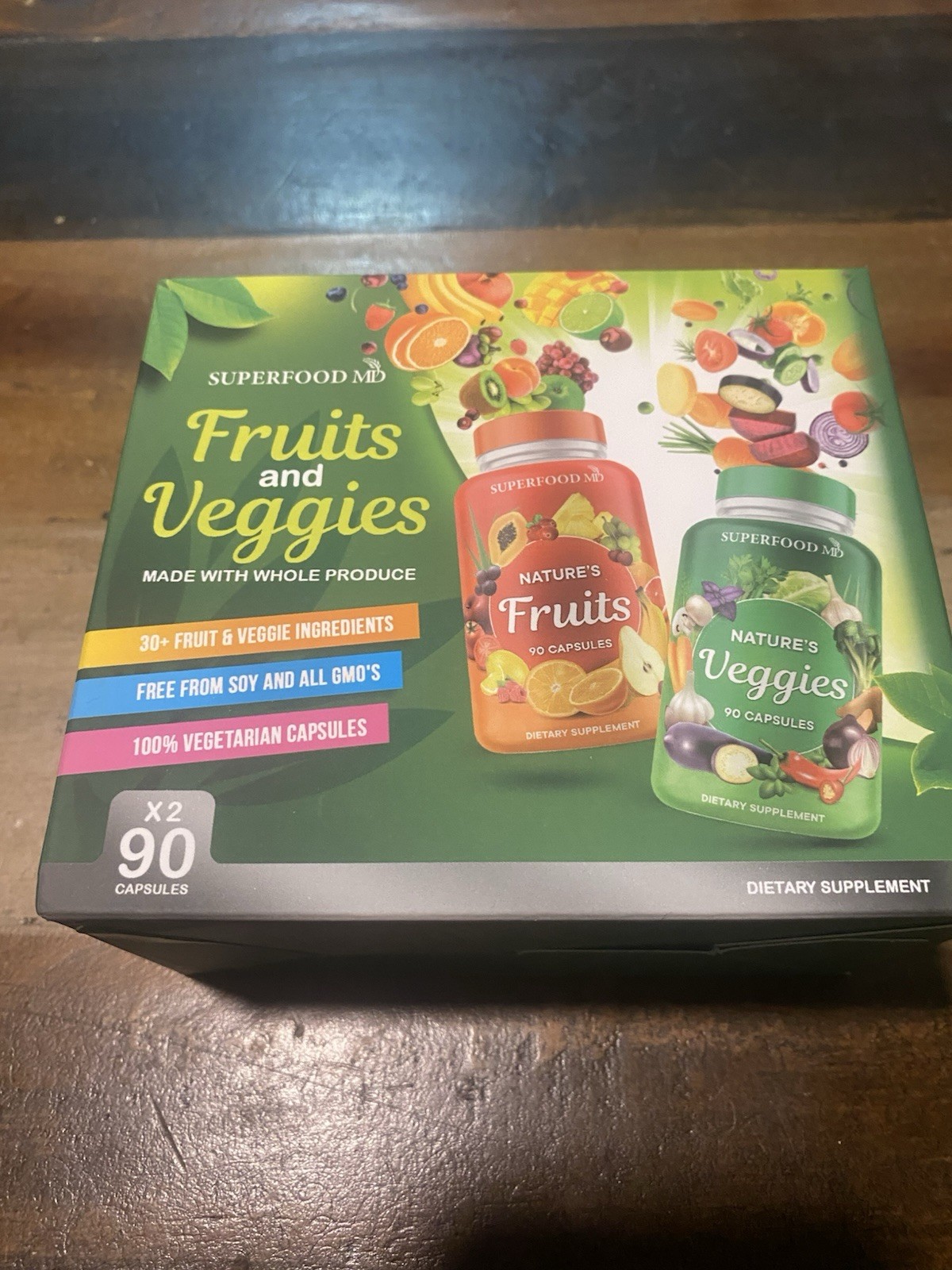 Superfood MD Fruits and Veggies Dietary Supplement 180 Vegetarian Capsules