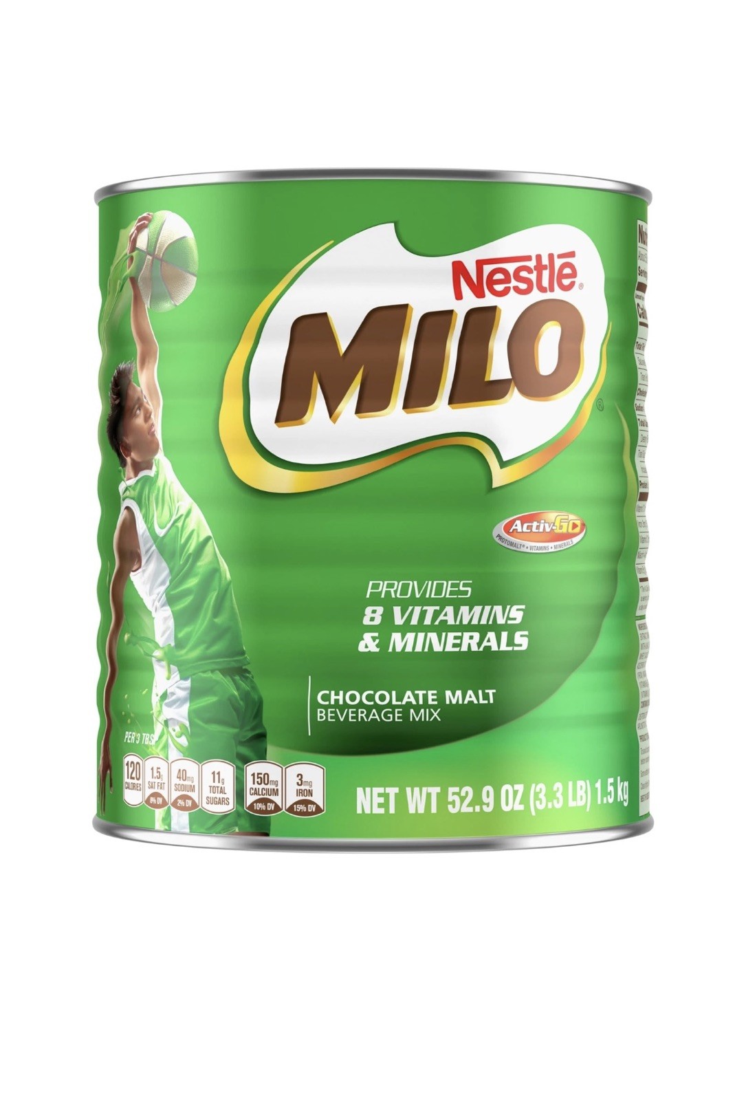 Milo Chocolate Malt Beverage Mix 3.3 Pound Can 52.8 Ounce (Pack of 1)