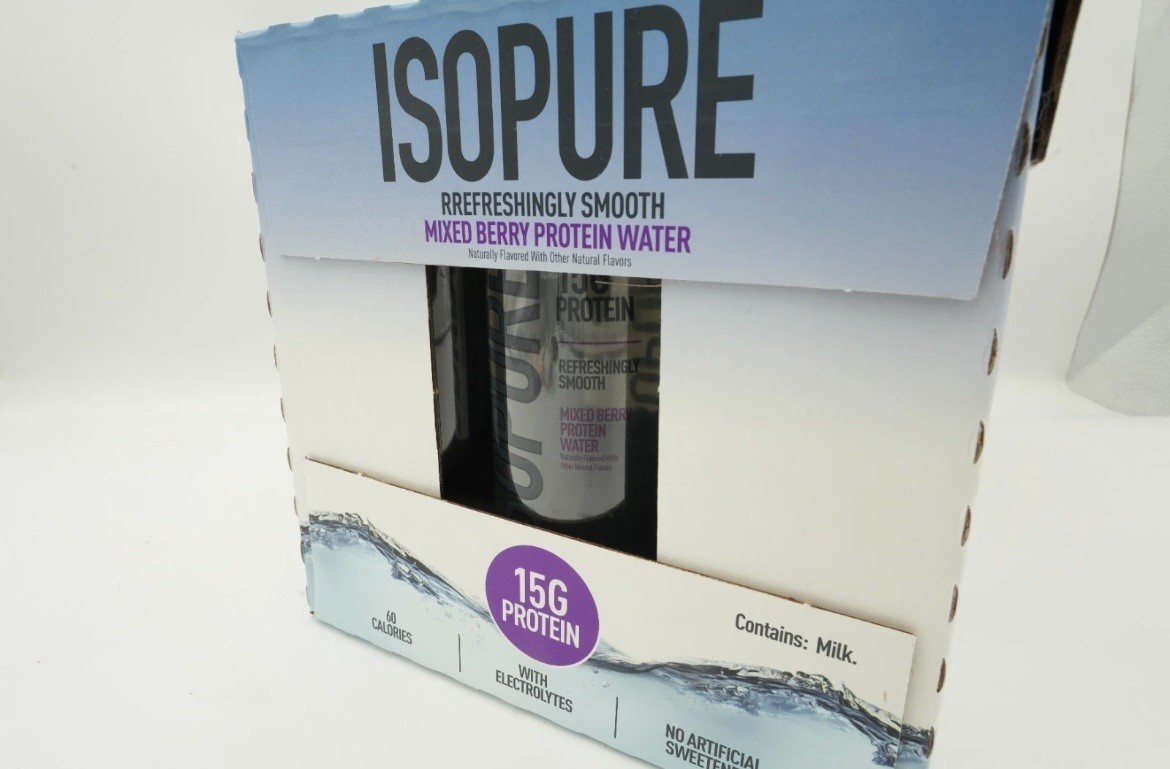 Isopure Clear Protein Water w/ Electrolytes, 15g Whey – Mixed Berry, 12 Pack