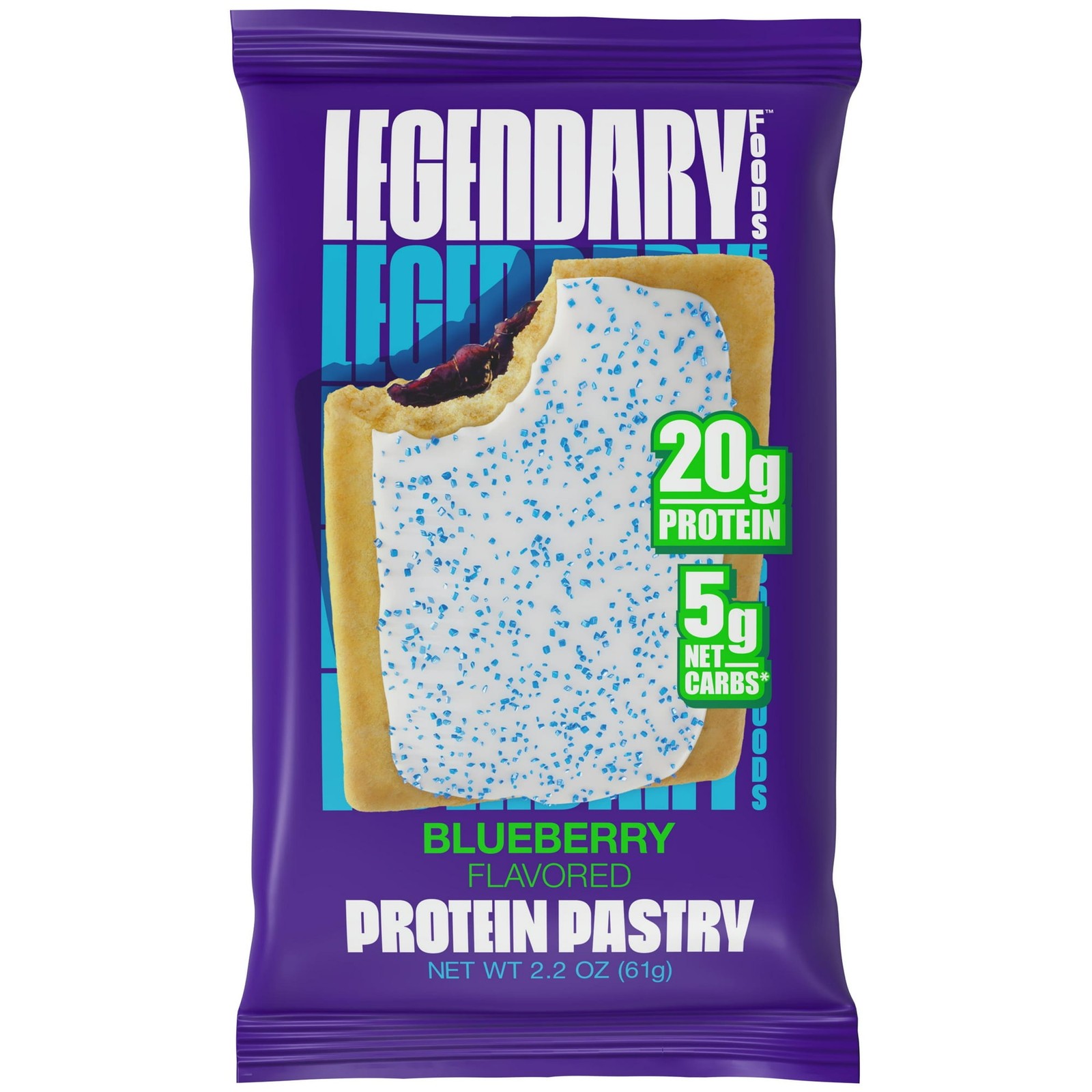Legendary Foods Protein Pastry – Blueberry 4 Pack | Protein Snack ( 2 PACK)
