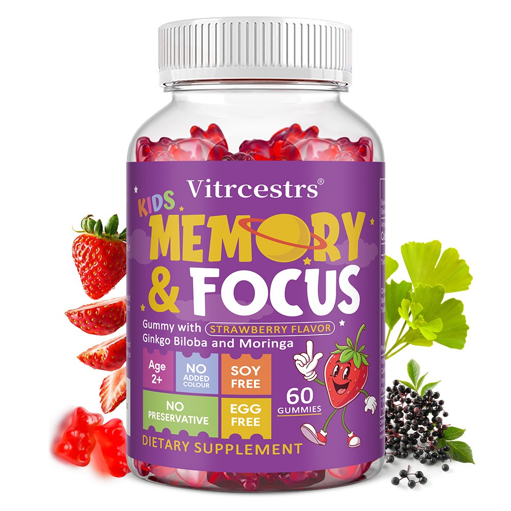 Vitrcestrs Gummies For Kids Healthy Growth– Support Memory ＆ Focus – 60 Count
