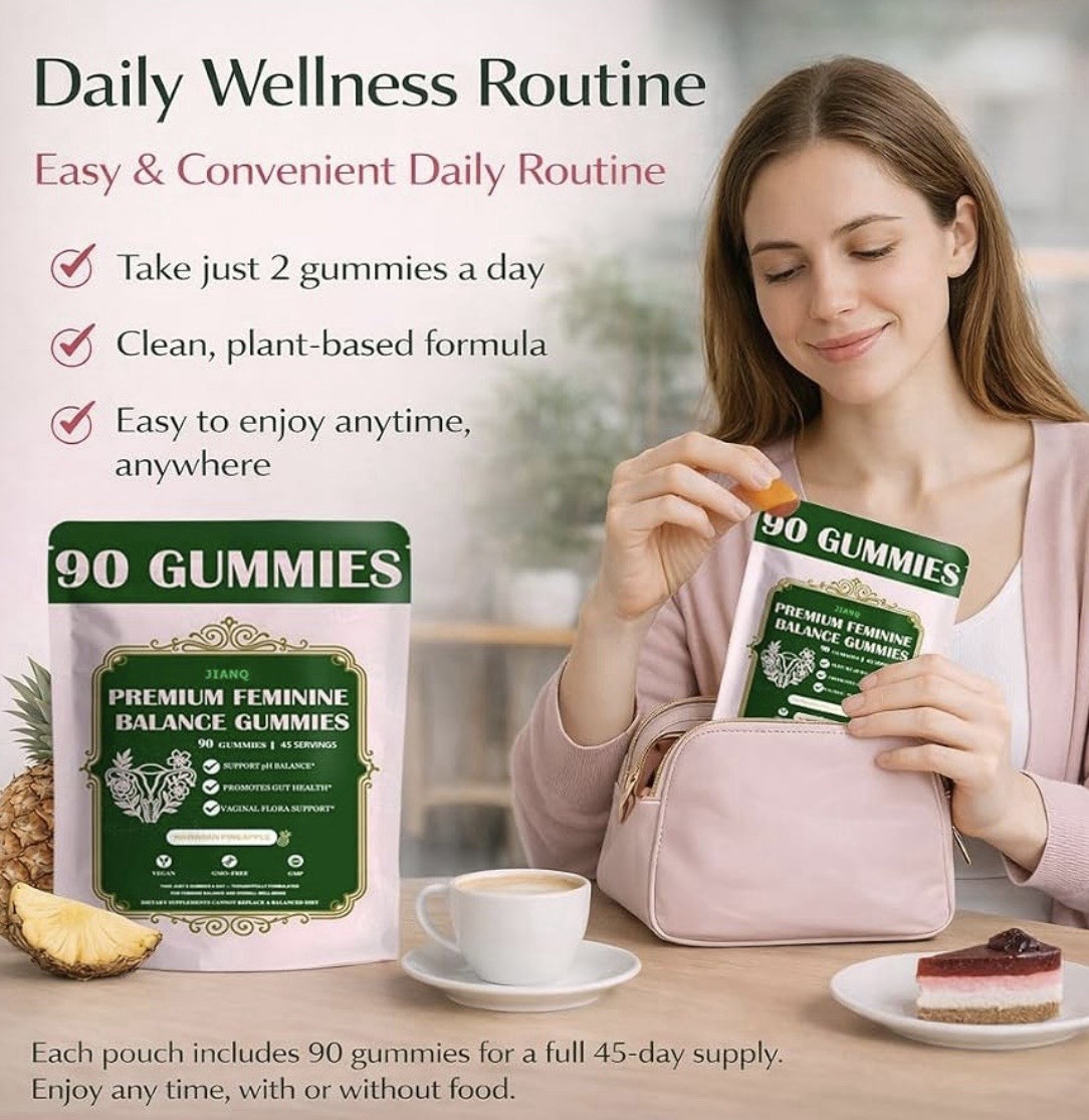 Premium Feminine Balance Gummies – 90 Gummies Exp 11/30/27 pH Balance/Gut Health